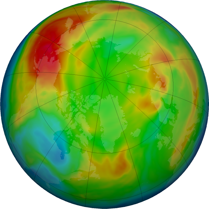 Arctic ozone map for 19 January 2017